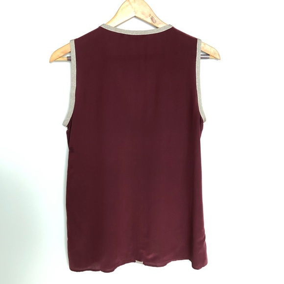 Massimo dutti burgundy short sleeve blouse - Picture 5 of 8